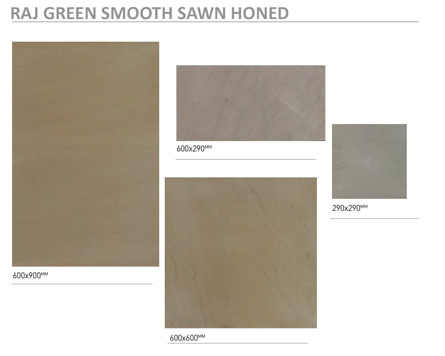 Raj Green Smooth Sawn Honed Sandstone