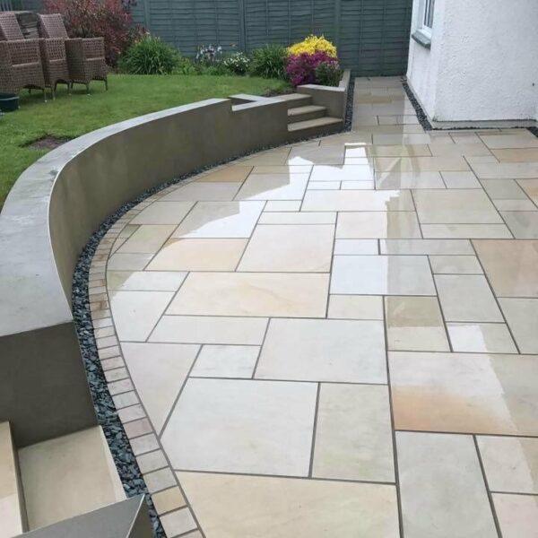 Mint Indian Sandstone Paving Slabs - Sawn & Honed - Patio Pack - 20mm - Smooth Paving - UniversalPaving