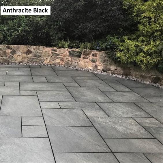 Anthracite Black Outdoor Porcelain Paving Tiles - Mix Pack - 20mm