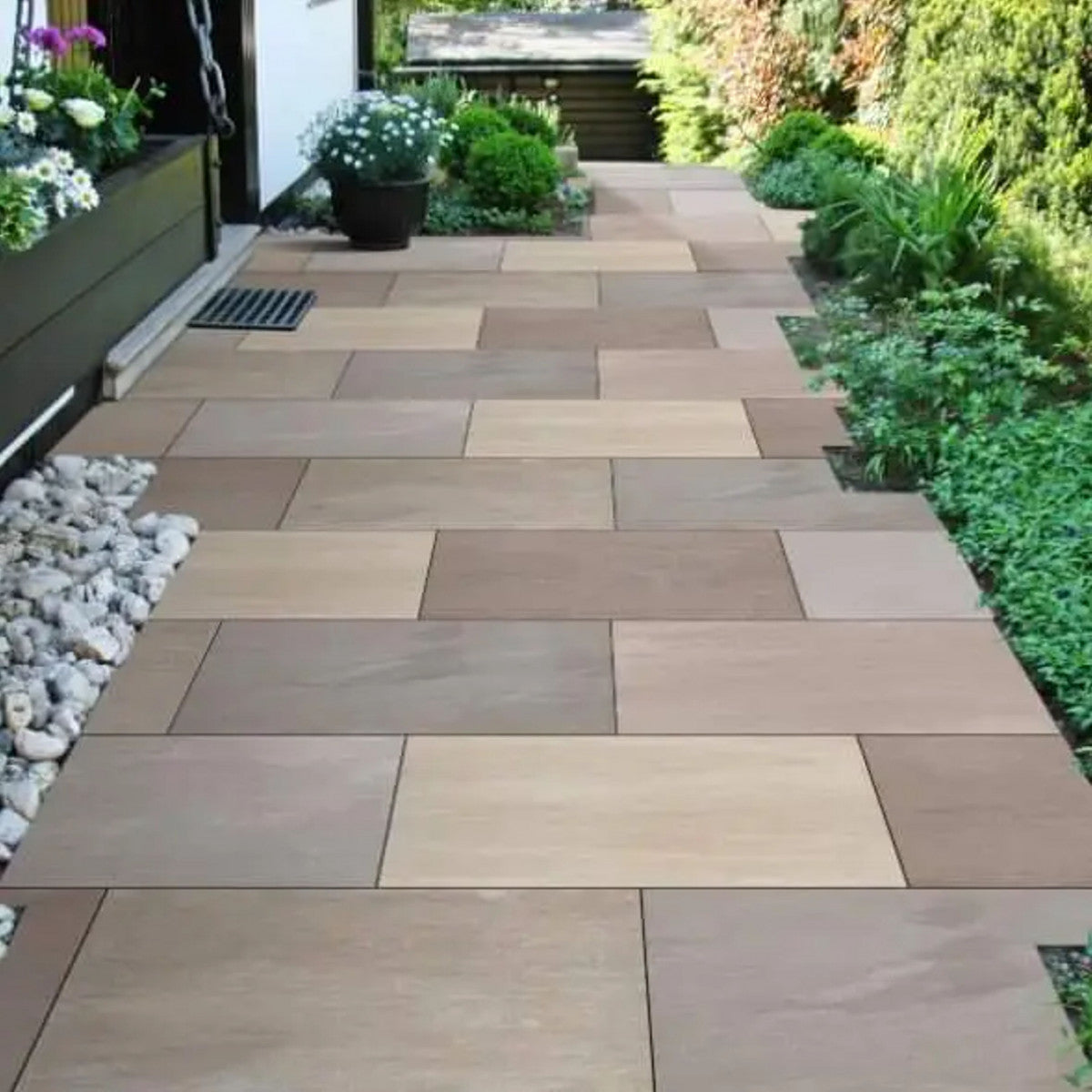 Raj Green Outdoor Porcelain Paving Tiles - 900x600 - 20mm