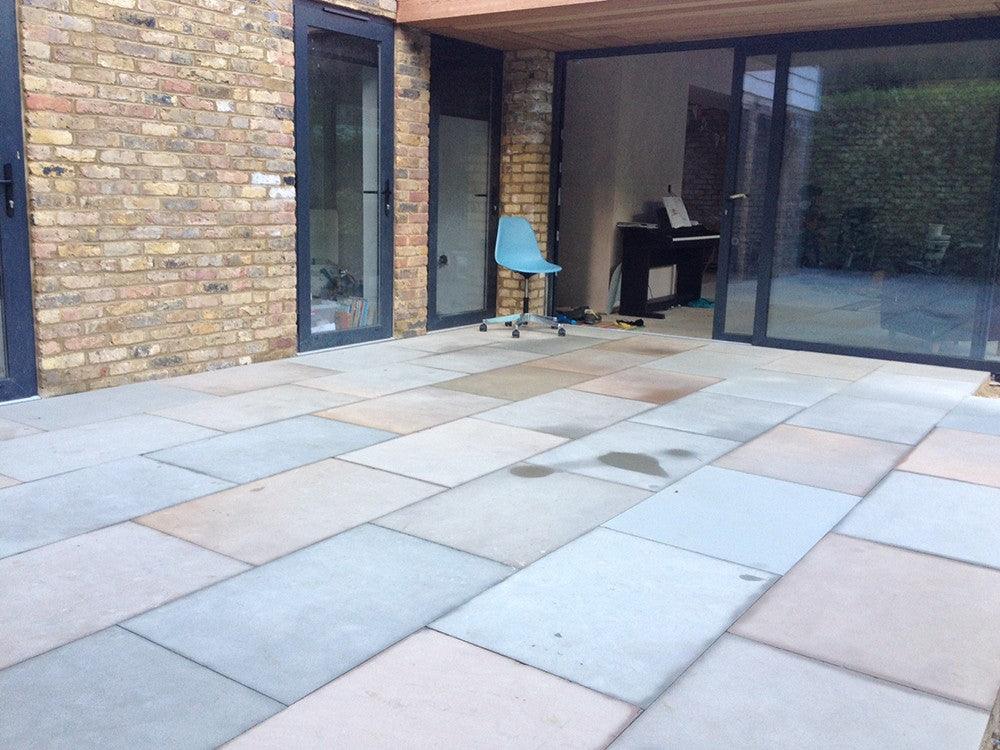 Raj Green Indian Sandstone Paving Slabs - Sawn & Honed - 900x600 - 20mm - Smooth Paving - UniversalPaving