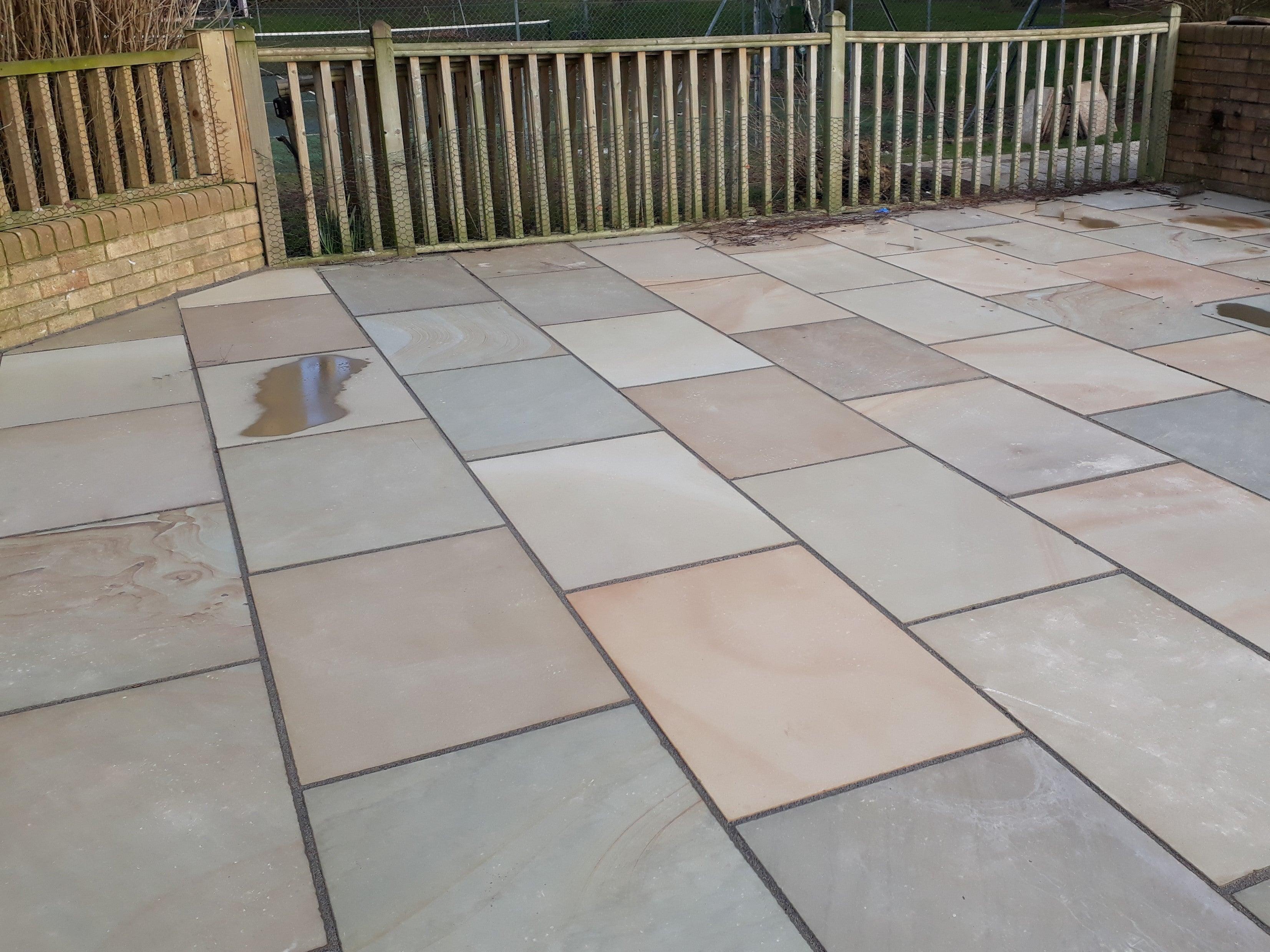 Rippon Buff Indian Sandstone Paving Slabs - Sawn & Honed - 900x600 - 20mm - Smooth Paving - UniversalPaving