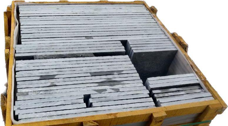 Tandur Grey Indian Limestone Paving Slabs - Riven - Sawn Edge - Patio Pack - 22mm - UniversalPaving