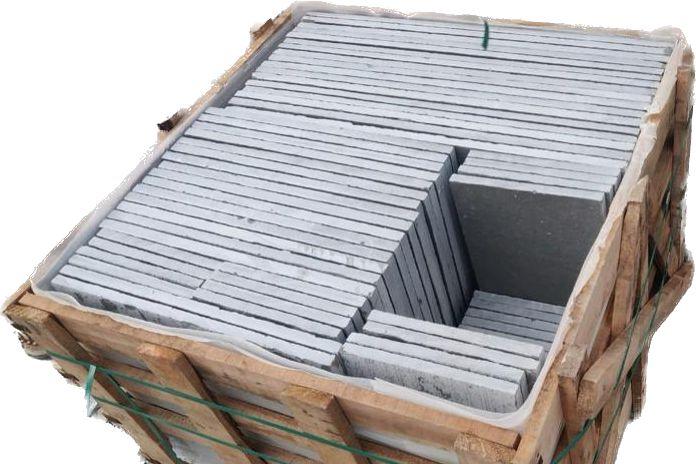 Tandur Grey Indian Limestone Paving Slabs - Riven - Sawn Edge - Patio Pack - 22mm - UniversalPaving