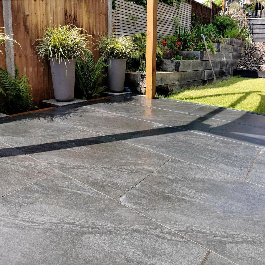 Anthracite Black Outdoor Porcelain Paving Tiles - 900x600 - 20mm