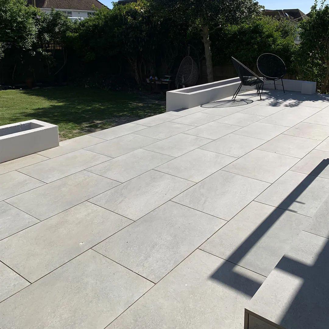 Hammerstone Grey Outdoor Porcelain Paving Tiles 900x600 20mm