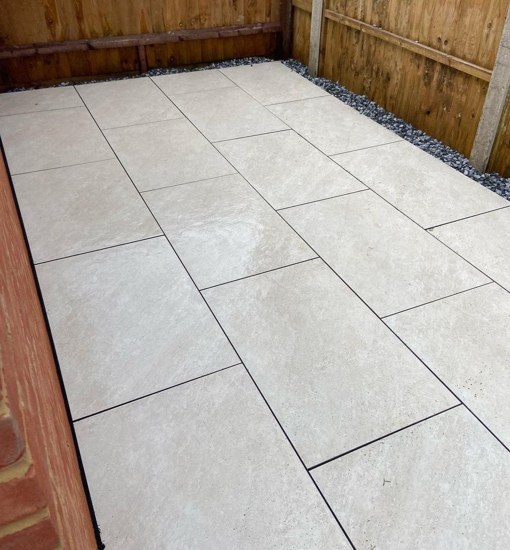 dark porcelain paving
